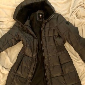 Halifax dark blue/gray jacket with faux fur lining